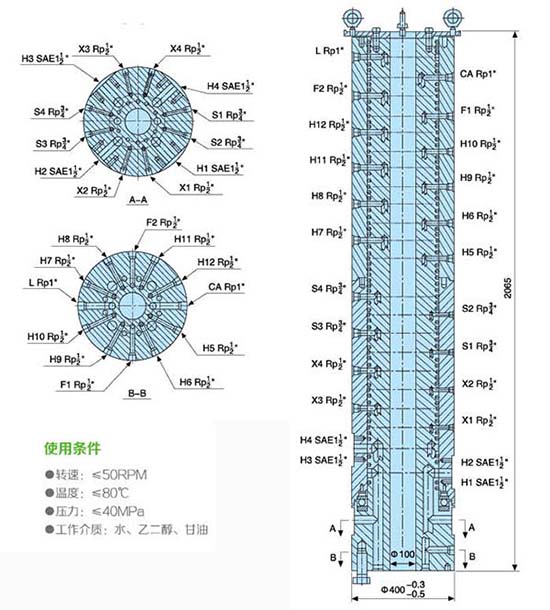 大包转台专用旋转接头剖面图